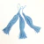 Três pingentes de seda azul claro com tassel de 9 cm para artesanato
