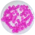 Quadrados transparentes de pedraria na cor rosa, medindo 10x10mm