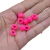 Miçangas tererê cítricas de 10mm, com cores rosa vibrante.