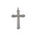 Pendente em formato de cruz de prata, medindo 53x33mm