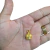 Pingente de coroa dourado de 19x12mm, feito para artesanato, com acabamento brilhante