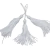 Pendentes de seda branca em formato de tassel, com 9 cm de comprimento, apresentados em um conjunto de 100 unidades.