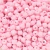 Beads quadrados passantes leitosos na cor rosa, medindo 8x8mm