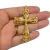 Pendente de cruz dourada, medindo 67x44mm