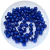 Beads quadrados passantes de 8x8 mm, transparentes com miolo leitoso, em tom azul