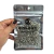 Pacote transparente com fechamento zip contendo pedrarias Arrozinho metalizadas prateadas de 4x8mm para artesanato
