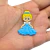 Aplique emborrachado da princesa Cinderela, mostrando uma figura com vestido azul e cabelo loiro
