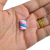 Aplique emborrachado em formato de marshmallow nas cores rosa, azul e branco