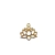 Pingente em forma de flor de lótus, feito de metal dourado, ideal para artesanato.