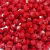 Beads quadrados passantes leitosos vermelhos 10x10mm
