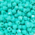 Beads quadrados passantes leitosos na cor azul, medindo 10x10mm