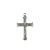 Pingente de cruz com Cristo em níquel, medindo 52x31mm, ideal para artesanato.