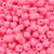 Beads quadrados passantes de 10x10mm na cor rosa leitoso, embalados em quantidade de 100g.