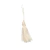 Pingente de seda na cor creme com tassel de 7 cm, ideal para artesanato.