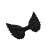 Aplique asas com glitter preto 3x4cm