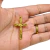 Pingente de cruz dourada com a imagem de Cristo