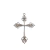 Pendente de cruz com Cristo em prata, medindo 61x42mm.