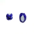 Bead de Murano com design azul e branco, medindo 27x22mm para fechar guias de umbanda