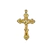 Pendente de cruz com figura de Cristo em dourado, medindo 50x30mm, ideal para artesanato.
