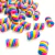 Aplique emborrachado em formato de marshmallow, com cores vibrantes como rosa, azul e amarelo, ideal para artesanato.