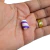 Aplique emborrachado em formato de marshmallow nas cores roxo, rosa e branco