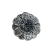 Flor de strass com detalhes em preto e prateado, ideal para aplicações em artesanato.