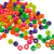 Miçangas coloridas de 10mm, ideais para artesanato, em diversas cores como laranja, verde, roxo e rosa.