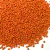Miçangas 12/0 leitosa na cor laranja, empilhadas e espalhadas, ideal para artesanato.