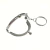 Armação de bolsa porta moedas de 5,5 cm com argola de chaveiro, em metal prateado.