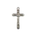Pingente de cruz com figura de Cristo em níquel, medindo 50x27mm.