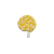 Aplique emborrachado de pirulito espiral nas cores amarelo e branco, ideal para artesanato.