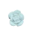 Rosa de resina na cor azul claro, com 41mm de diâmetro e furo central, ideal para artesanato.