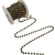 Rolo de strass de corrente ss28 com pedras pretas e base dourada, com comprimento de 9 metros
