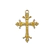 Pingente em forma de cruz dourada com detalhes ornamentais, medindo 43x39mm para colar strass