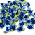 Rococó azul com folha