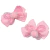 Aplique de laço rosa com pompom, ideal para artesanato. Medidas: 6x10cm