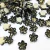 Enfeite flor 12mm branco com preto