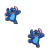 Aplique emborrachado do personagem Stitch, mostrando duas unidades do design colorido e divertido.