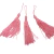 Pingentes de seda rosa em forma de tassel, com comprimento de 9 cm, destinados a artesanato.