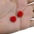 Dupla de rosas de resina vermelha com 14mm de diâmetro