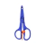 Tesoura multiuso com proteção, 13,5 cm, na cor azul, ideal para artesanato.