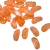 pedrarias em resina mesclada na cor laranja, formato ovalado, com medidas de 31x11mm.