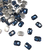 Chatons de vidro engrampados retangulares na cor azul, com formato 10x14mm, disponíveis em um pacote com 300 unidades, ideais para artesanato.