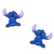 Aplique emborrachado do personagem Stitch em duas unidades, ideal para artesanato.