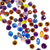 Conjunto de contas coloridas variadas, incluindo tons de roxo, azul, laranja e vermelho, ideal para artesanato.