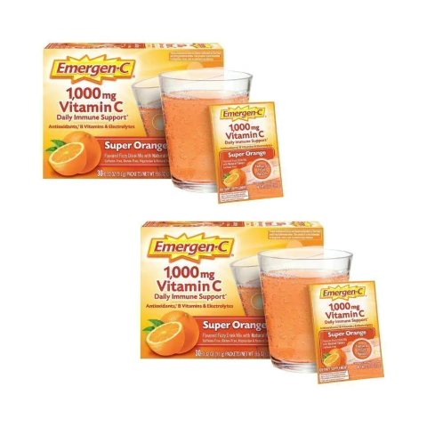 Emergen-C Super Orange 1000mg Vitamina C 30 saches Kit c/2