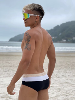 SUNGA BEGE E BRANCA C/ PRETO 4CM A 15CM LATERAL! - comprar online