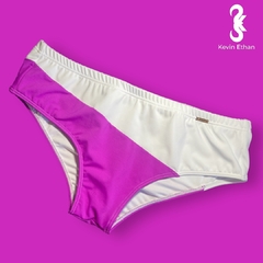 SUNGA MESCLADA BRANCO C/ROXO ORQUÍDEA 4CM A 15CM LATERAL!