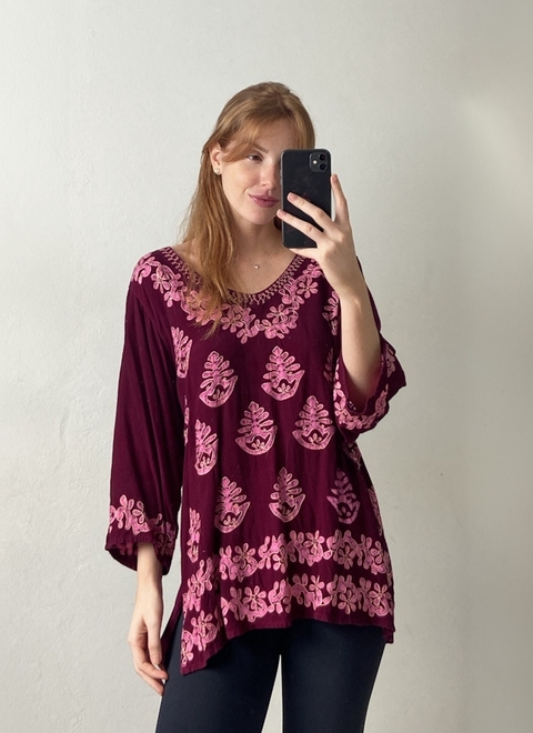 blusa indiana c/ bordados - comprar online