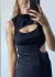 Vestido preto canelado midi - O Brechó Que Me Faltava 
